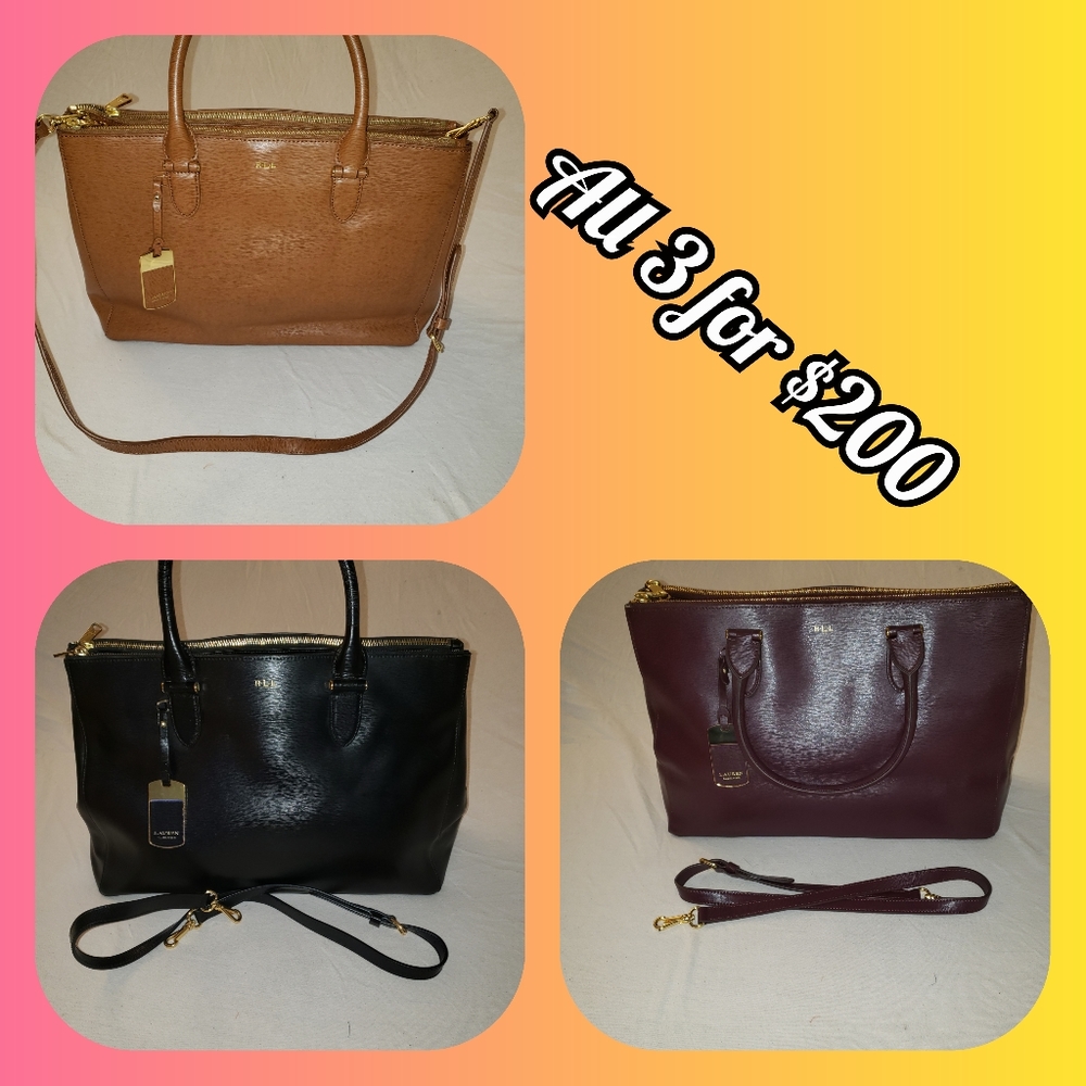 Ralph Lauren Double Zipper Large Totes